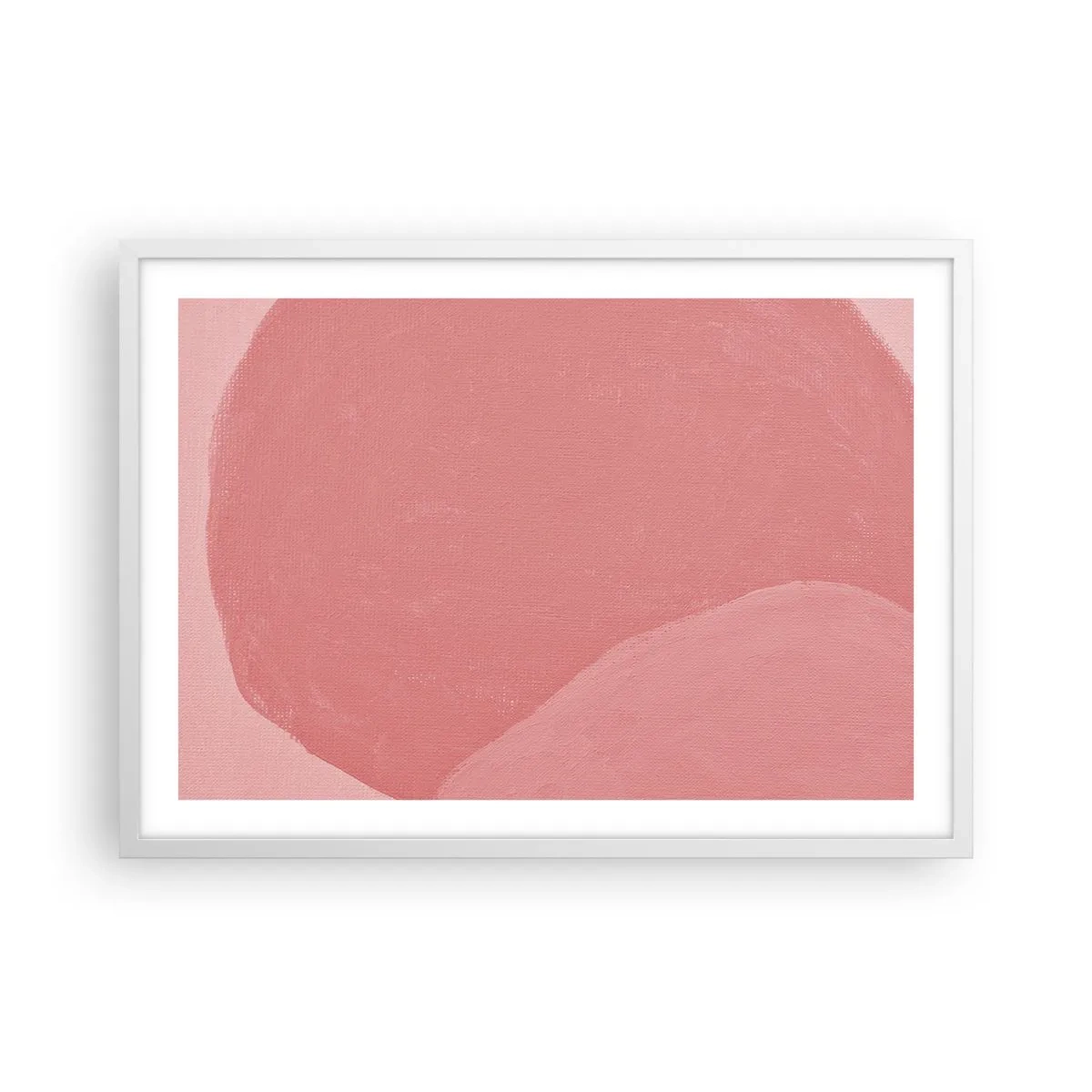 Affiche dans un cadre blanc - Poster - Composition organique en rose - 70x50 cm