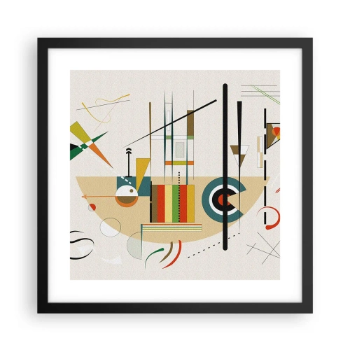 Affiche dans un cadre noir - Poster - Et le monde s’amuse - 40x40 cm