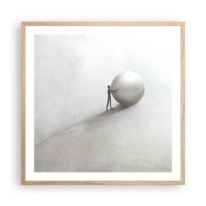 Affiche dans un chêne clair - Poster - Jeu de la vie - 60x60 cm