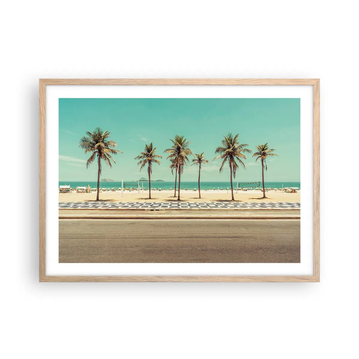 Affiche dans un chêne clair - Poster - Gardien de plage - 70x50 cm