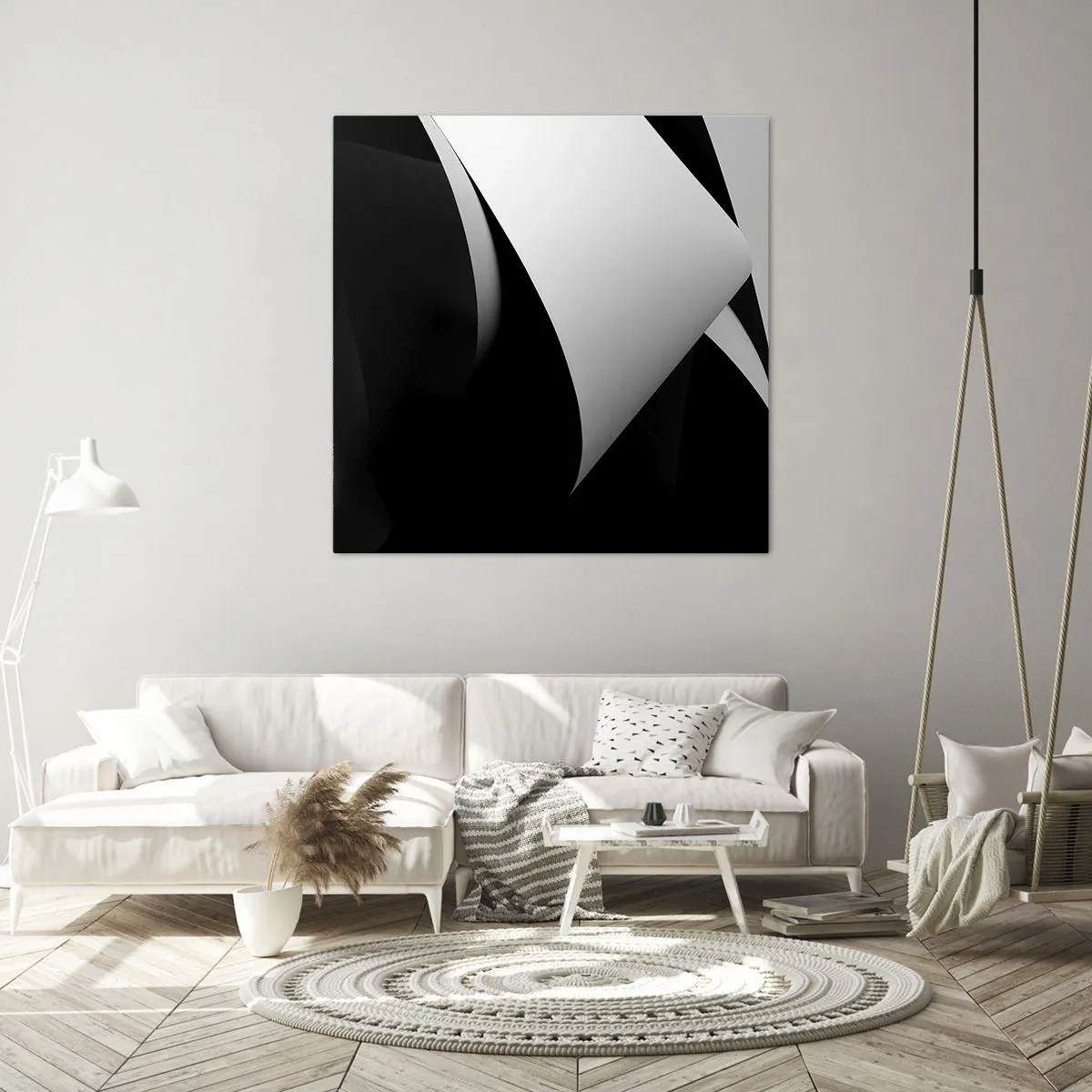 Impression sur toile - Image sur toile - Plans de lumière venus des profondeurs de l'ombre - 40x40 cm