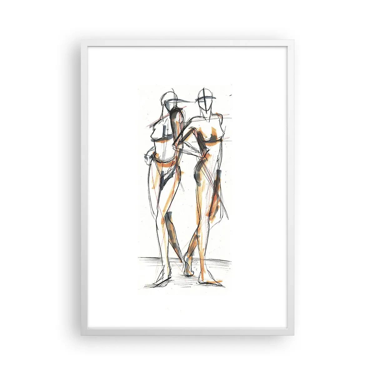 Affiche dans un cadre blanc - Poster - Étude de la grâce - 50x70 cm