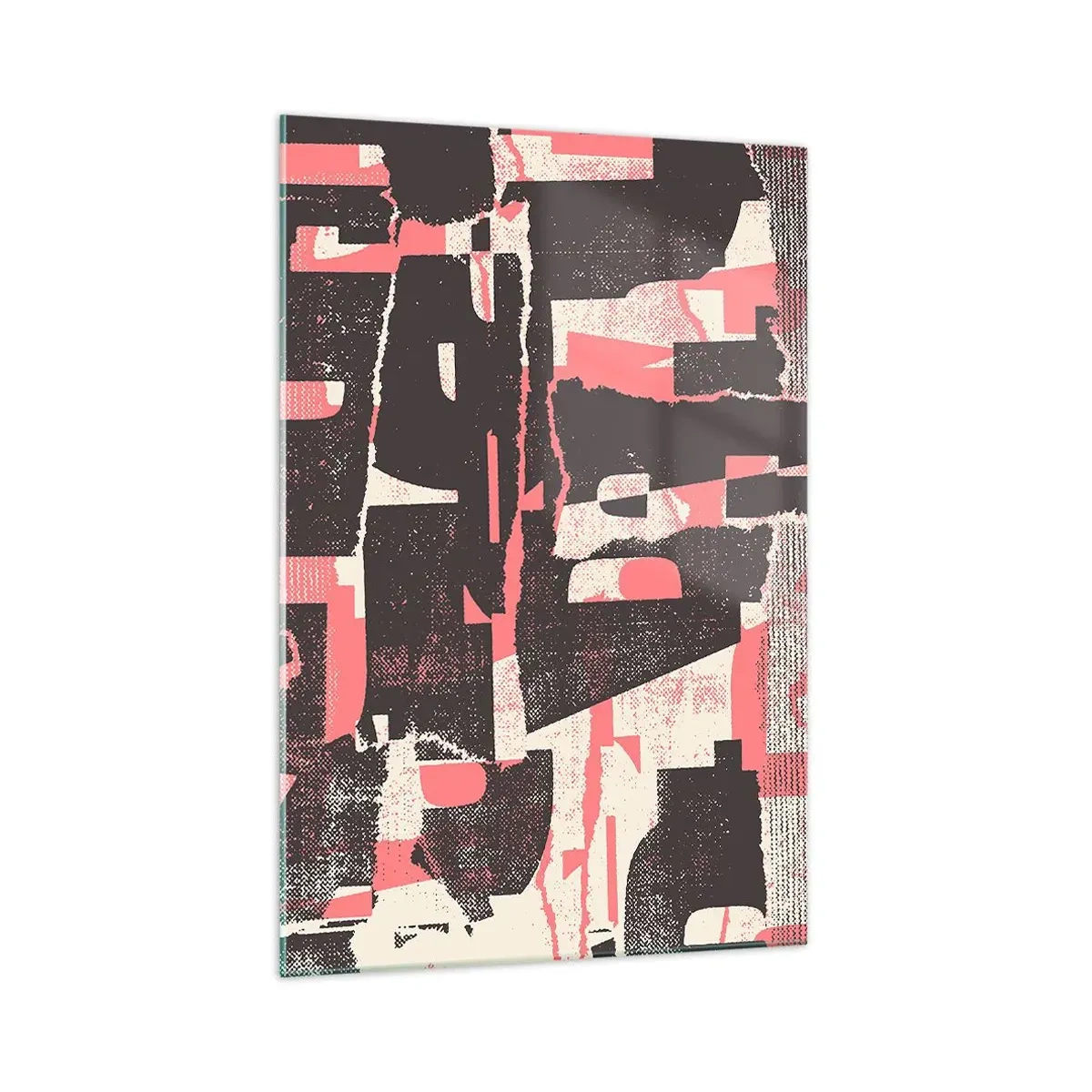 Impression sur verre - Image sur verre - Une composition abstraite dans les tons de rose et de marron. - 70x100cm - Tout ce tapage - Décoration murale moderne pour le salon et la chambre ARTTOR