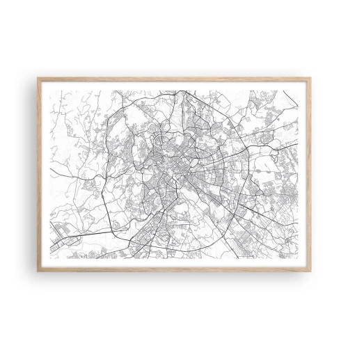 Affiche dans un chêne clair - Poster - Cercle romain - 100x70 cm