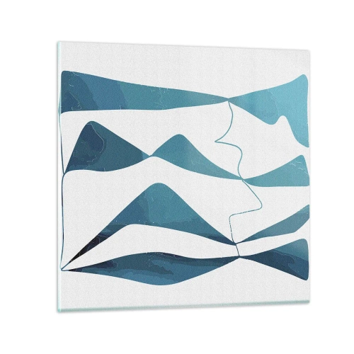 Impression sur verre - Image sur verre - Abstraction : composé turquoise - 60x60 cm