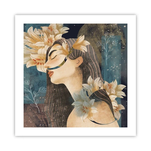 Affiche - Poster - Conte de fée sur la princesse lilas - 50x50 cm