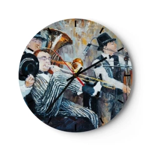 Horloge murale - Pendule murale - Un groupe de jazz d'un point de vue artistique - 30x30cm - C'est tout le Jazz - Décoration murale moderne pour le salon, la cuisine et la chambre ARTTOR