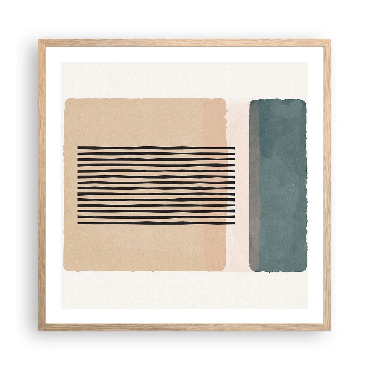 Affiche dans un chêne clair - Poster - Tout est en ordre - 60x60 cm