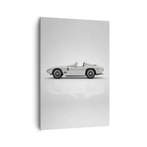 Impression sur toile - Image sur toile - Cabriolet blanc classique sur fond clair - 70x100cm - Promesse de plaisir - Décoration murale moderne pour le salon et la chambre ARTTOR