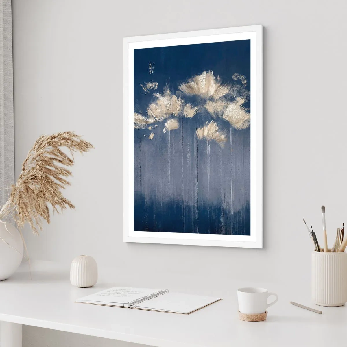 Affiche dans un cadre blanc - Poster - Comme des pétales au vent - 70x100 cm