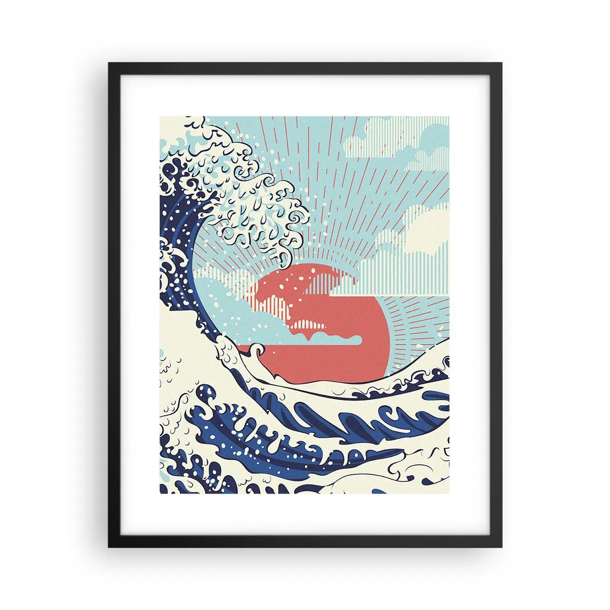 Affiche dans un cadre noir - Poster - D'une inspiration japonnaise - 40x50 cm