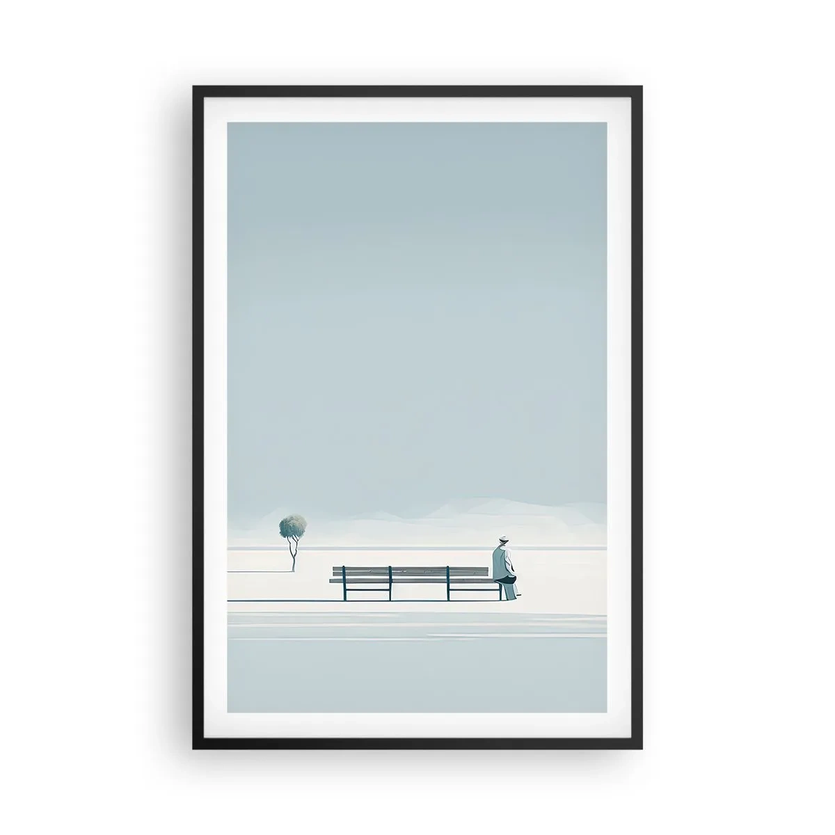 Affiche dans un cadre noir - Poster - Oui, j'attends. - 61x91 cm