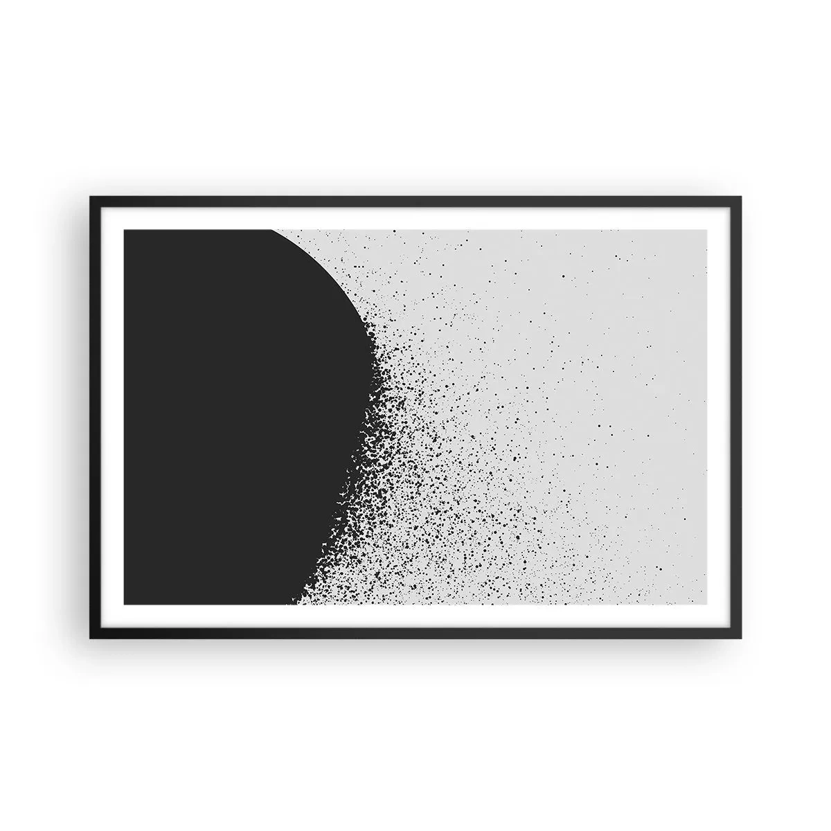 Affiche dans un cadre noir - Poster - Mouvement des molécules - 91x61 cm