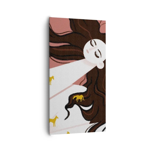 Impression sur toile - Image sur toile - Rêve d'un cheval d'or - 65x120 cm