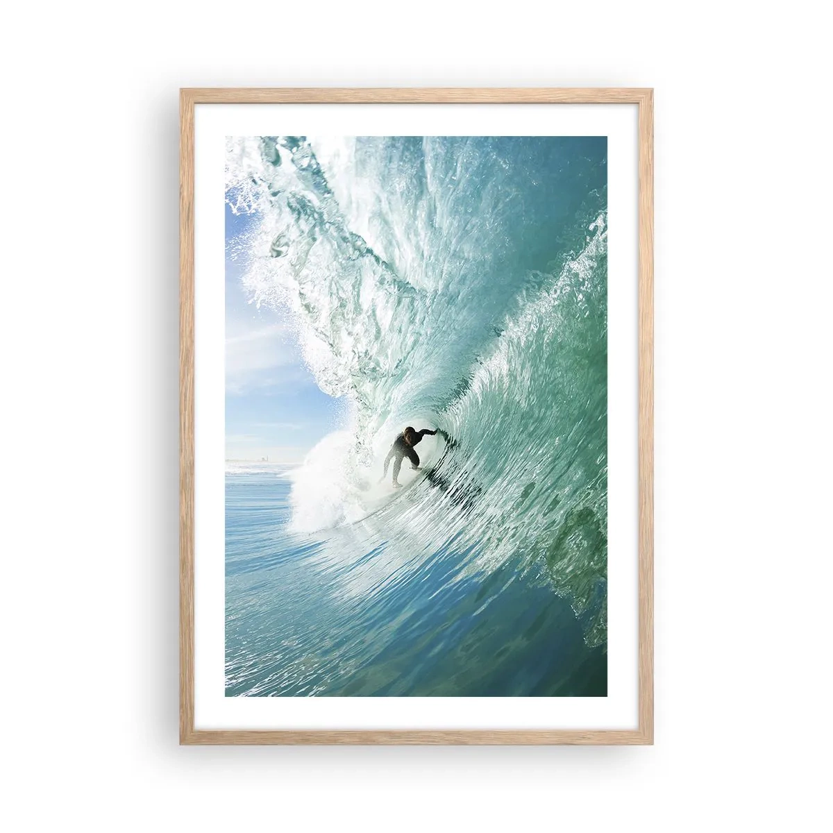 Affiche dans un chêne clair - Poster - Toujours sur la vague - 50x70 cm