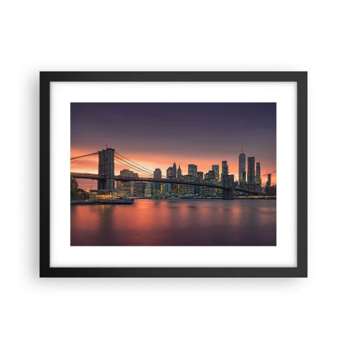 Affiche dans un cadre noir - Poster - Immergé dans le silence lilas - 40x30 cm