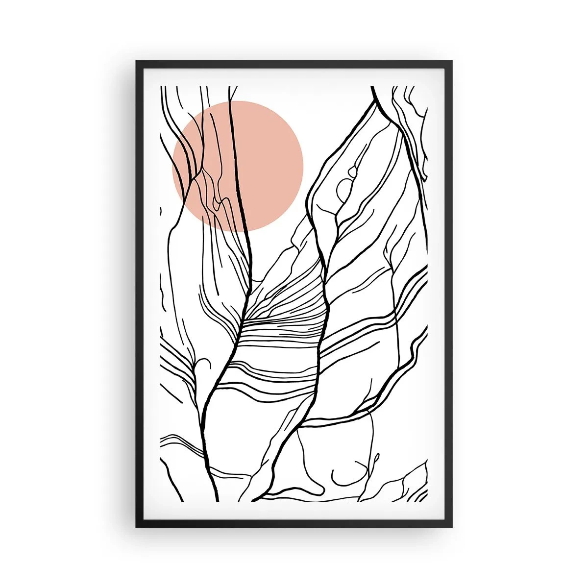 Affiche dans un cadre noir - Poster - Dans un réseau de brindilles - 61x91 cm