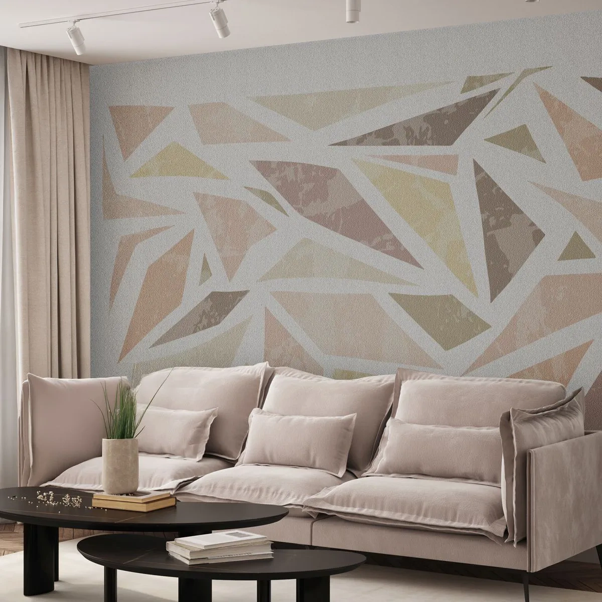 Papier Peint Photo Standard Eco - Composition de vitraux - Minimalisme, Pastel, Bohème - 150x105 cm