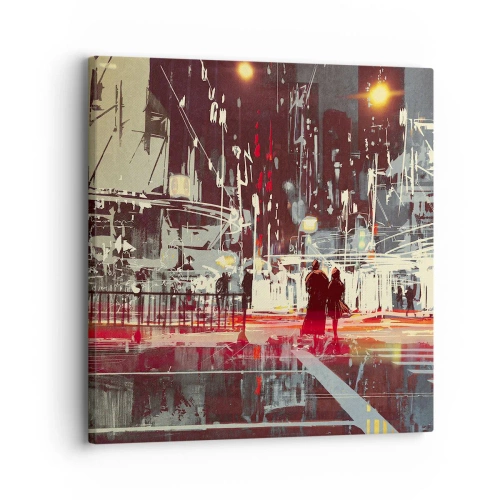Impression sur toile - Image sur toile - Une grande traversée de ville - 30x30 cm