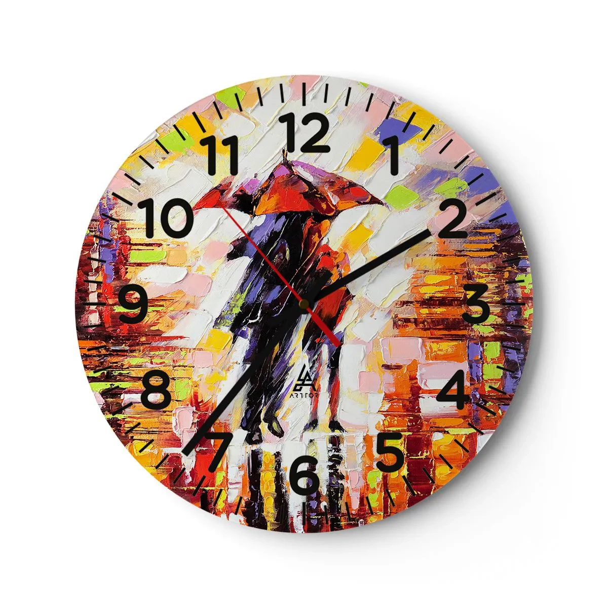Horloge murale - Pendule murale - Ensemble à travers la nuit et la pluie - 40x40 cm