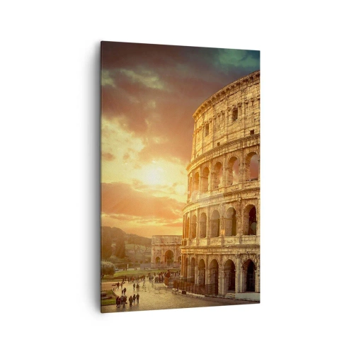 Impression sur toile - Image sur toile - Le Colisée de Rome au coucher du soleil - 80x120cm - Une impression colossale - Décoration murale moderne pour le salon et la chambre ARTTOR
