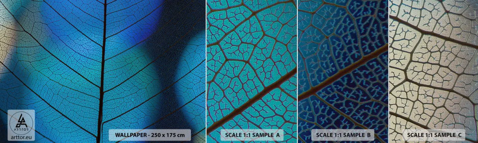 Échantillon de Papier Peint Premium Canvas - Construction complexe - Feuille, Nature, Usine - 100x30 cm