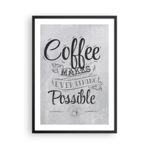 Affiche dans un cadre noir - Poster - Affiche de motivation sur le café - 50x70cm - Comment ne pas aimer le café maintenant - Décoration murale moderne pour le salon et la chambre ARTTOR