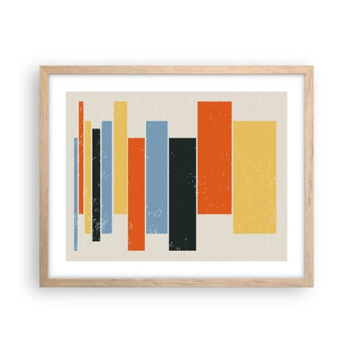 Affiche dans un chêne clair - Poster - Notation musicale - 50x40 cm