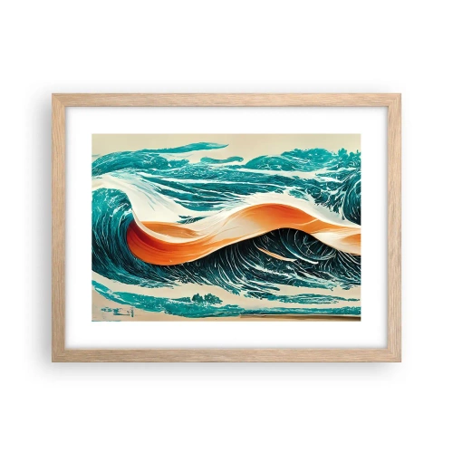Affiche dans un chêne clair - Poster - Le rêve d'un surfeur - 40x30 cm