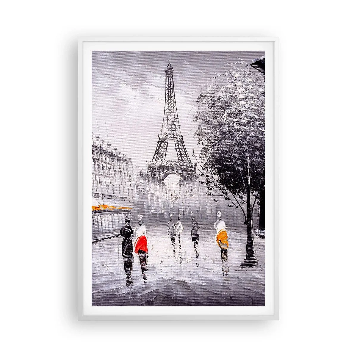 Affiche dans un cadre blanc - Poster - Balade parisienne - 70x100 cm