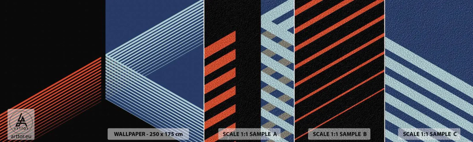 Échantillon de Papier Peint Premium Sand - Histoire simple - Abstraction, Morceau, Linéaire - 100x30 cm