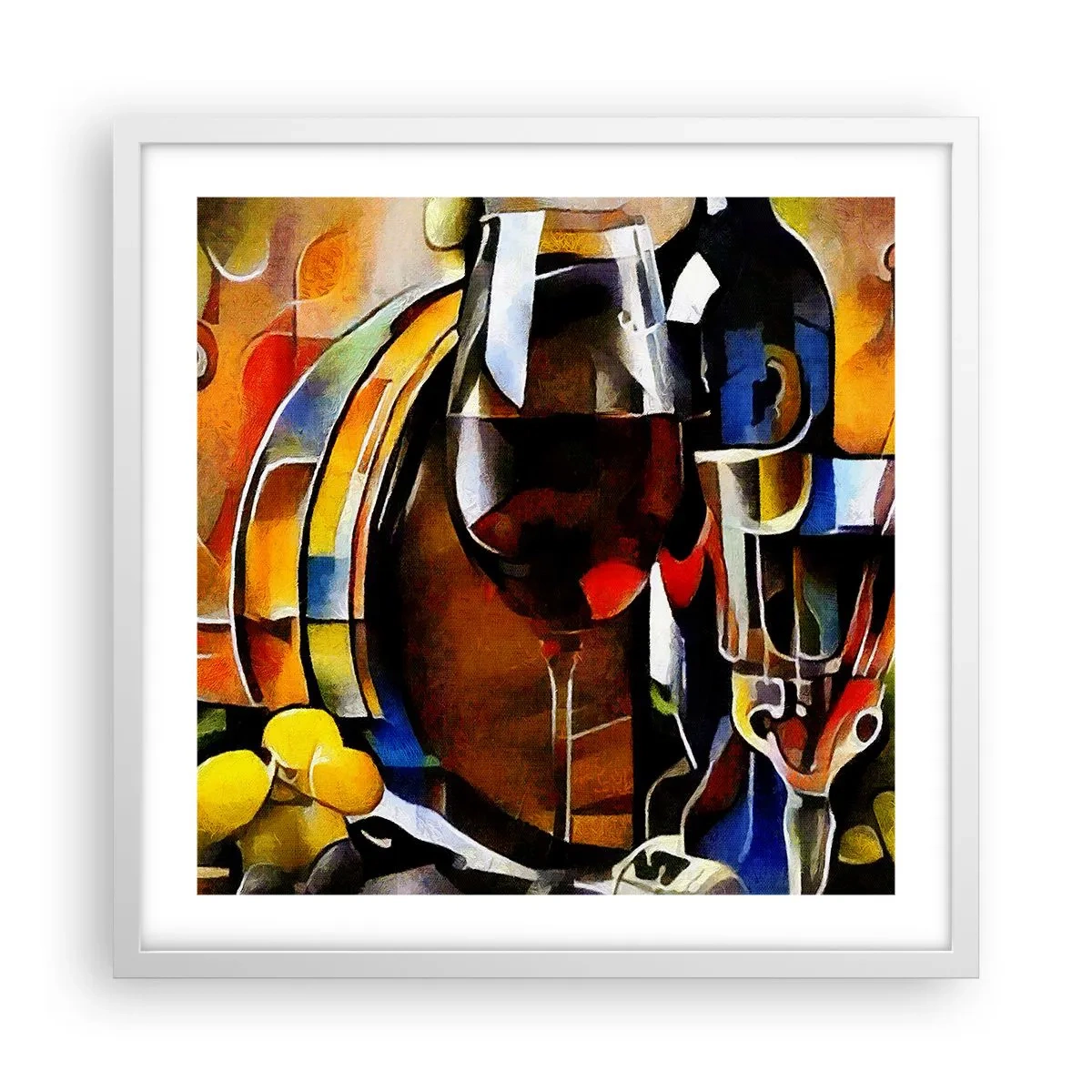 Affiche dans un cadre blanc - Poster - Et le monde prend des couleurs - 50x50 cm