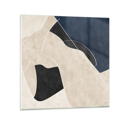 Impression sur verre - Image sur verre - Composition abstraite - contraste de couleurs - 30x30 cm
