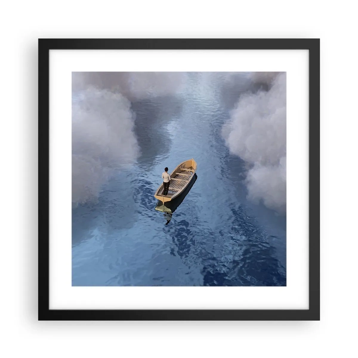 Affiche dans un cadre noir - Poster - Vie – voyage – inconnu - 40x40 cm