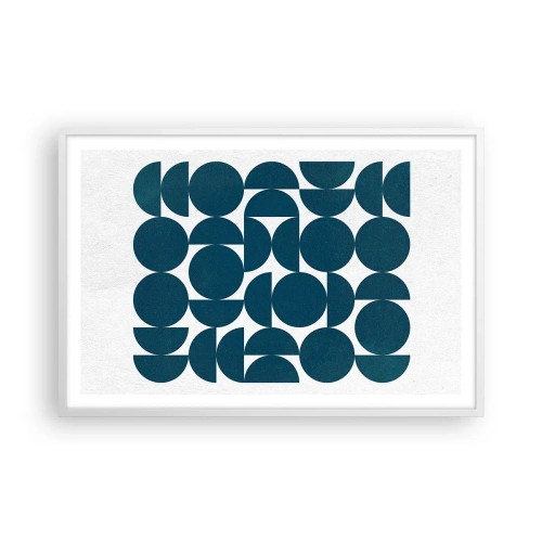 Affiche dans un cadre blanc - Poster - Cercles et demi-cercles - 91x61 cm