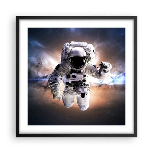 Affiche dans un cadre noir - Poster - Salutations de l'espace - 50x50 cm