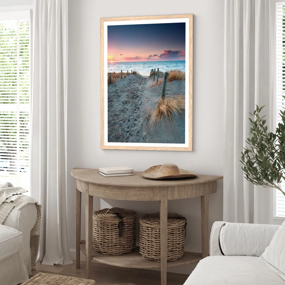 Affiche dans un chêne clair - Poster - Tu as versé l'éclat de l'arc-en-ciel sur les flots - 70x100 cm