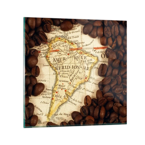 Impression sur verre - Image sur verre - D'où vient le meilleur café ? - 60x60 cm