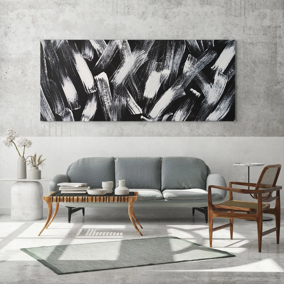 Impression sur verre - Image sur verre - L'abstraction dans l'esprit industriel - 100x40 cm