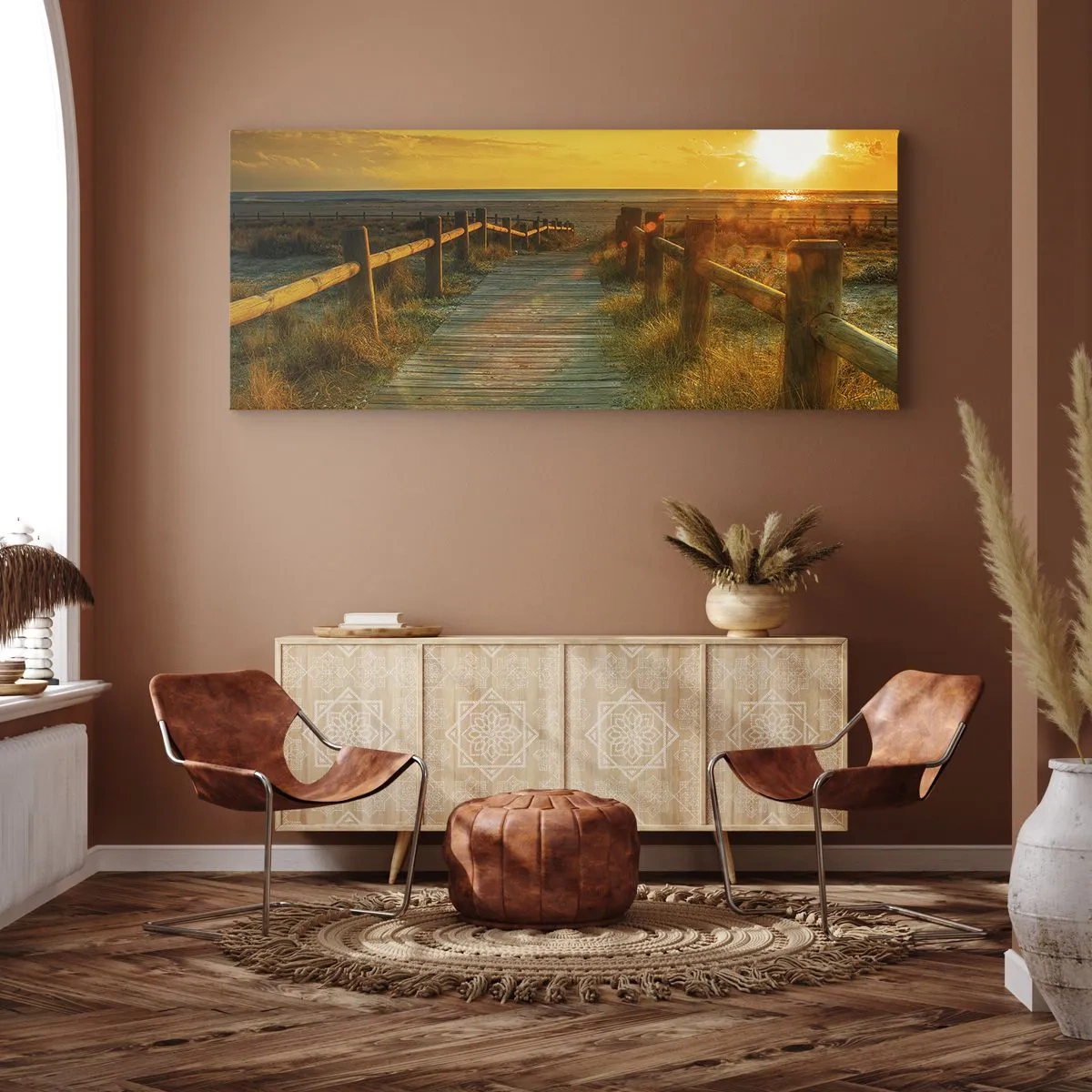 Impression sur toile - Image sur toile - Baigné dans le vieil or - 100x40 cm