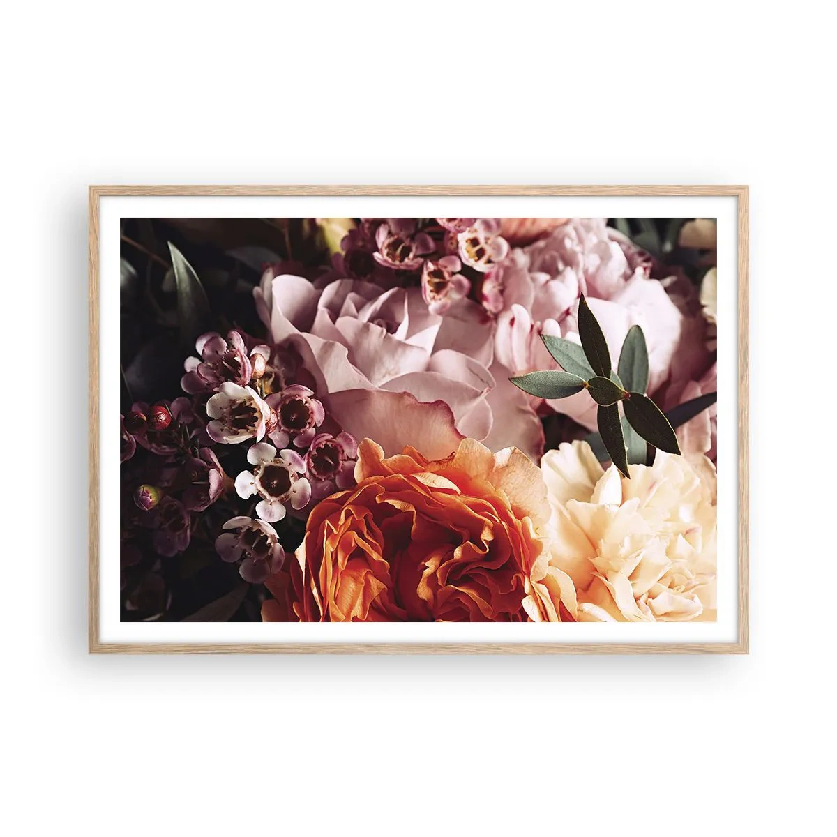 Affiche dans un chêne clair - Poster - Enveloppé de beauté - 100x70 cm