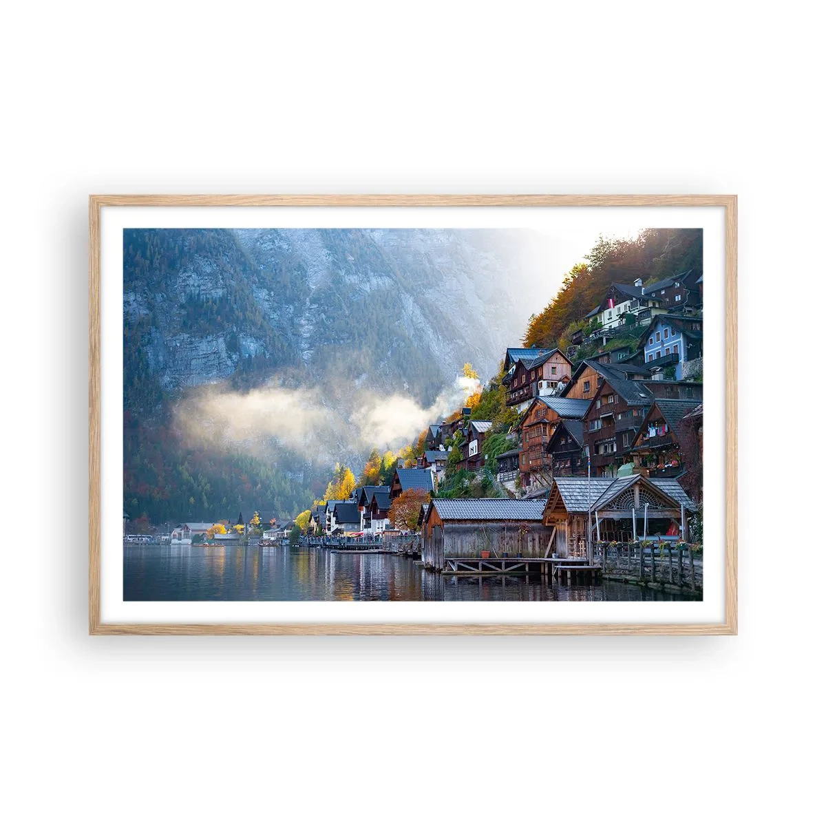 Affiche dans un chêne clair - Poster - Ambiance alpine - 91x61 cm