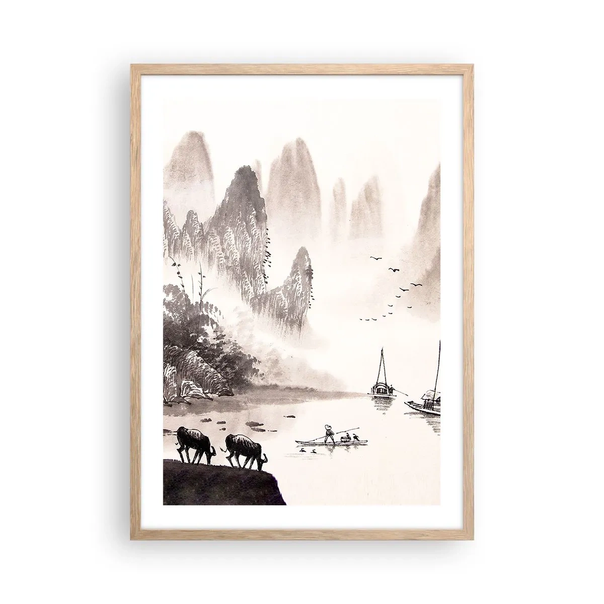 Affiche dans un chêne clair - Poster - Le quotidien exotique de l'Orient - 50x70 cm