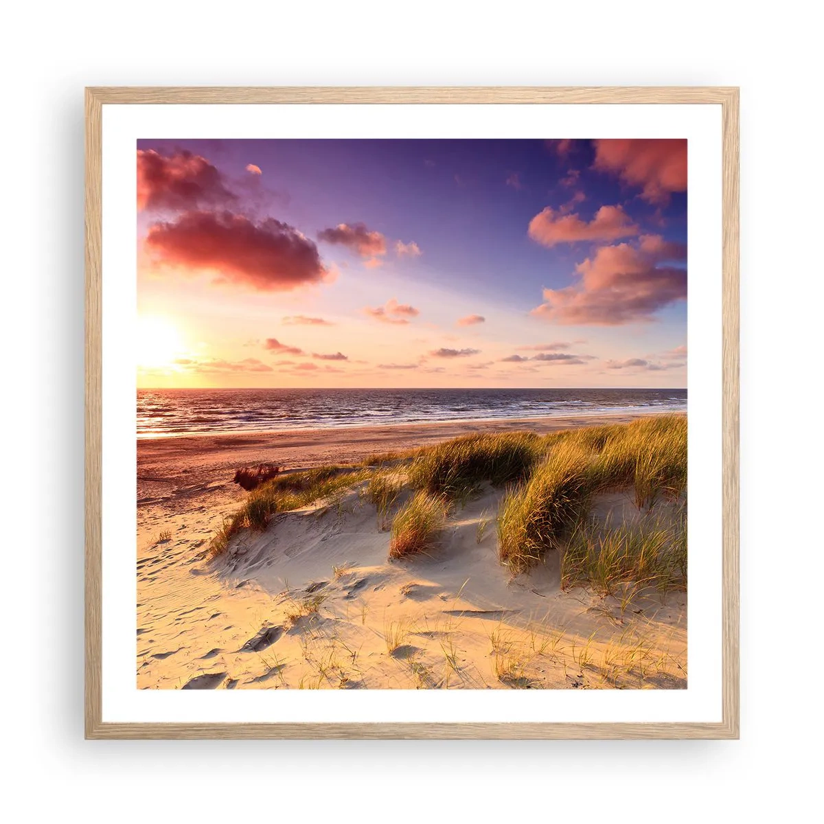 Affiche dans un chêne clair - Poster - L'air sent déjà l'été - 60x60 cm