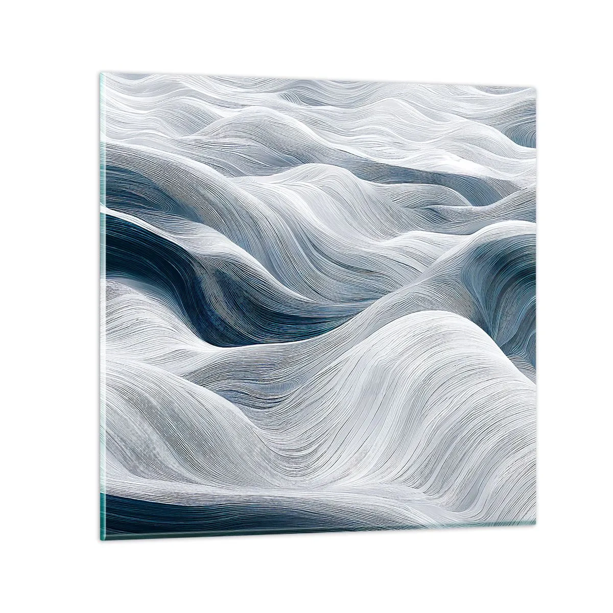 Impression sur verre - Image sur verre - Vagues blanches et bleues - 40x40 cm