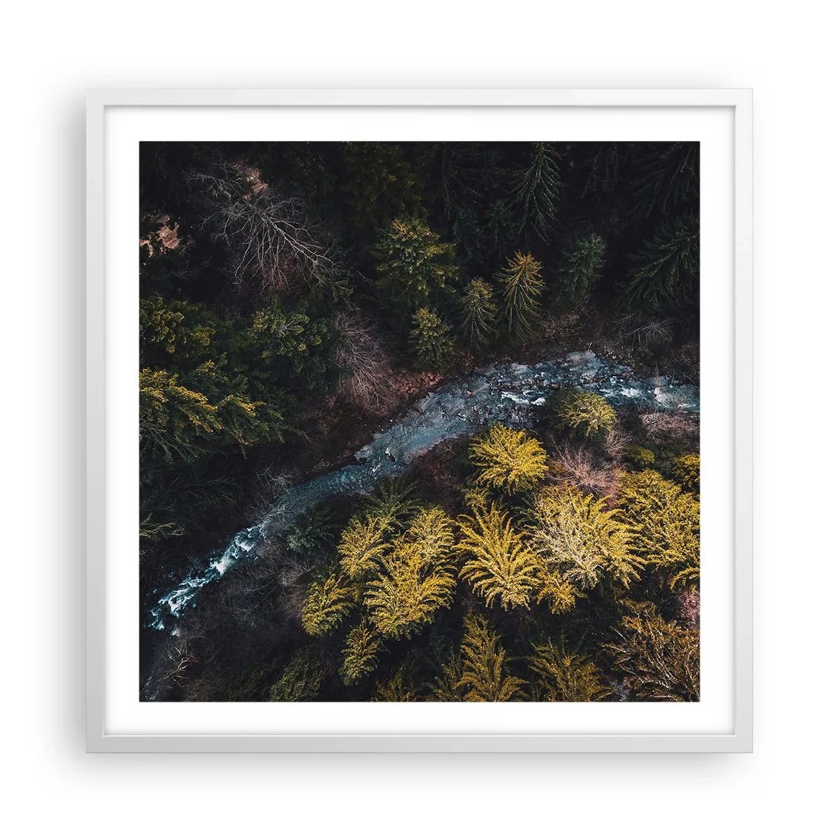 Affiche dans un cadre blanc - Poster - De plus en plus vite - 60x60 cm