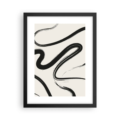 Affiche dans un cadre noir - Poster - Fantaisie en noir et blanc - 30x40 cm