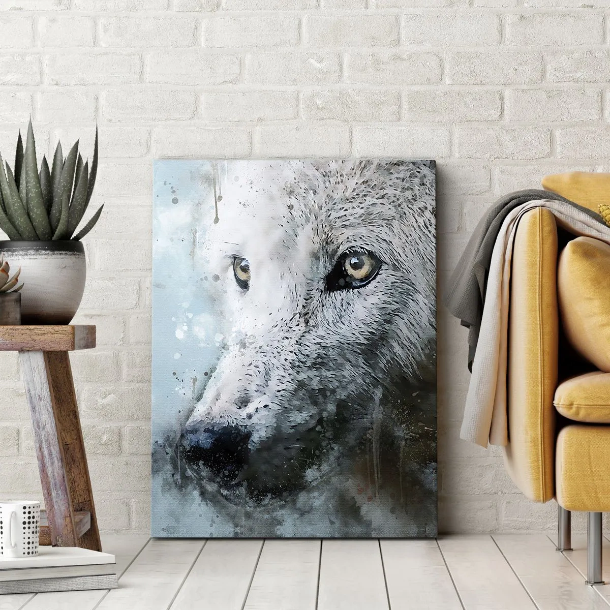 Impression sur toile - Image sur toile - Rencontrez l'âme du loup - 55x100 cm