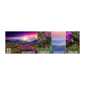 Échantillon de Papier Peint Premium Canvas - Les herbes sentaient les grappes fraîches de la récolte - Paysage, Montagnes, Fleurs - 100x30 cm