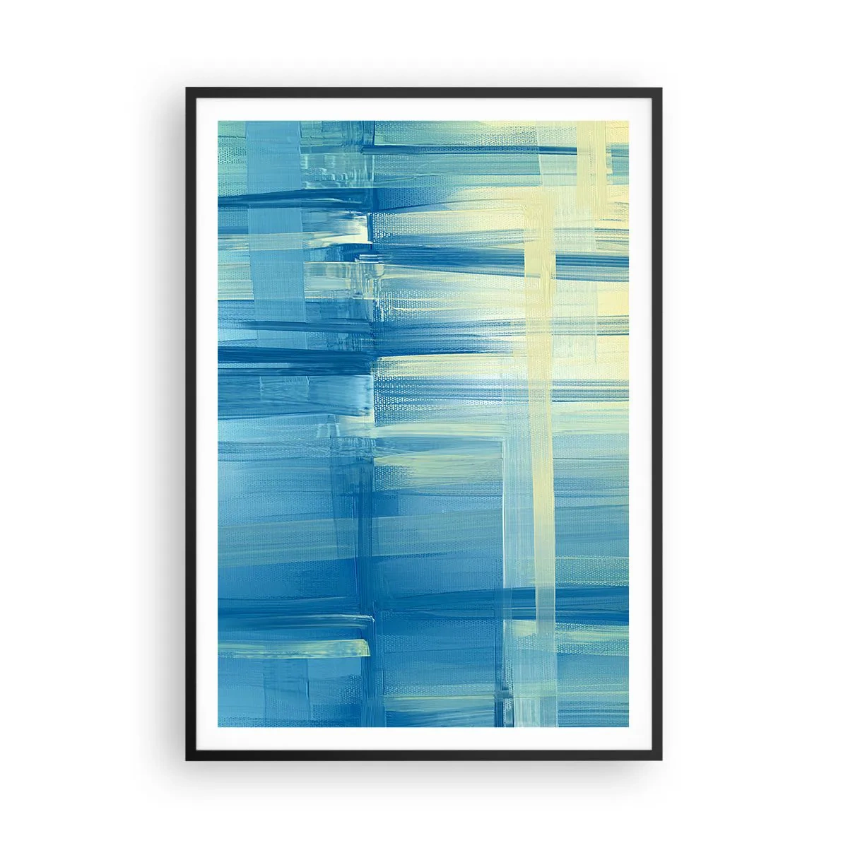 Affiche dans un cadre noir - Poster - Composition en turquoise - 70x100 cm
